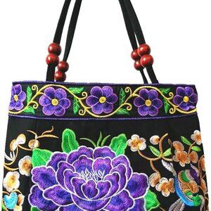 Embroidered Women Floral Handbags Embroidery Purse Vintage Hobo Tote Bag Ethnic